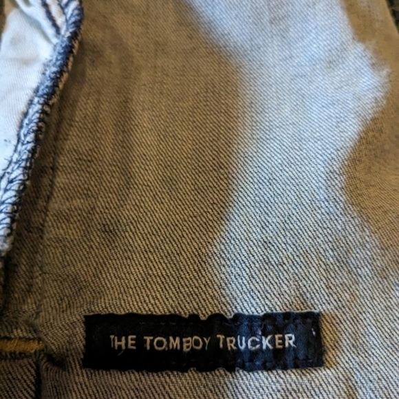 Lucky Brand Medium The Tomboy Trucker‎ Distressed Cropped Denim Jean Jacket - Picture 7 of 10